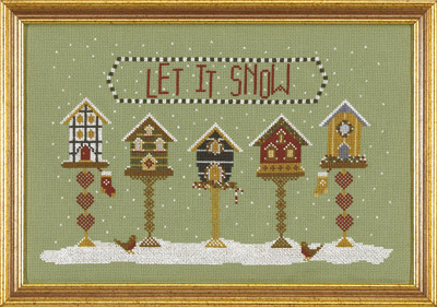 click here to view larger image of Let It Snow - KIT - 32ct Linen (counted cross stitch kit)