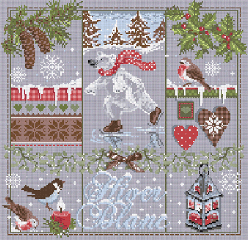 click here to view larger image of Hiver Blanc KIT - Linen (counted cross stitch kit)
