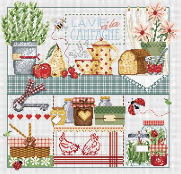 click here to view larger image of La Vie a la Campagne KIT - linen (chart)