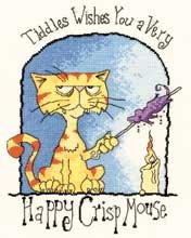 click here to view larger image of Happy Crisp Mouse - Tiddles (counted cross stitch kit)