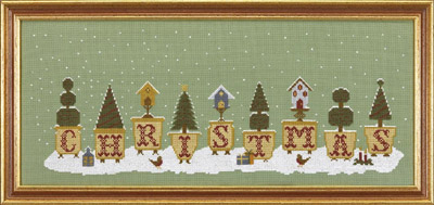 click here to view larger image of Christmas Pots (Kit) - 16ct Aida (counted cross stitch kit)