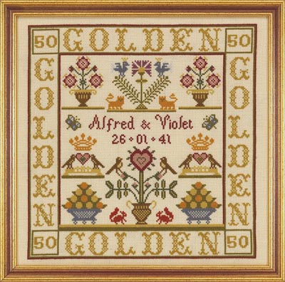 click here to view larger image of Golden Anniversary (Kit) - 16ct Aida (counted cross stitch kit)