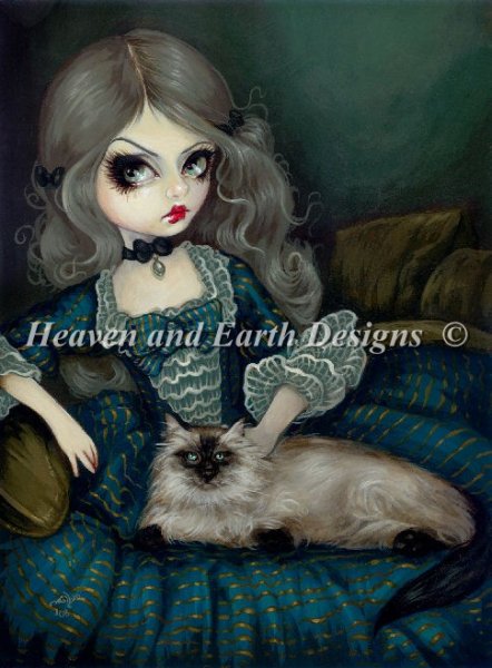 click here to view larger image of Princess with a Himalayan Cat (chart)