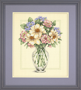 click here to view larger image of Flowers in Tall Vase (counted cross stitch kit)