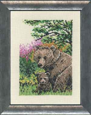 click here to view larger image of Brown Bear with Cub (counted cross stitch kit)