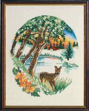 click here to view larger image of Fawn in Forest (counted cross stitch kit)