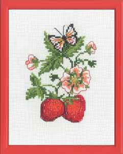 click here to view larger image of Strawberries (counted cross stitch kit)