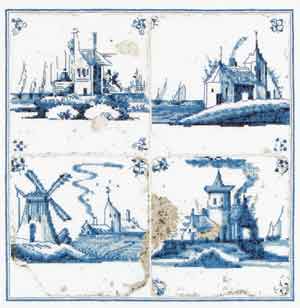 click here to view larger image of Antique Tiles - Villages (counted cross stitch kit)