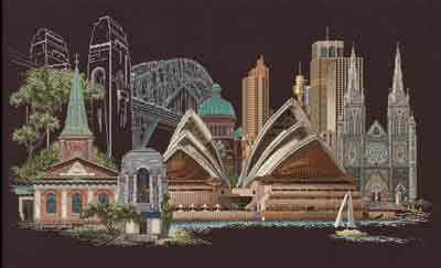 click here to view larger image of Sydney (On Black) (counted cross stitch kit)