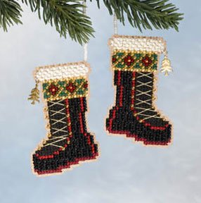 click here to view larger image of Santas Boots  (counted cross stitch kit)