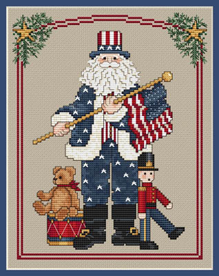 click here to view larger image of Patriotic Santa (chart)