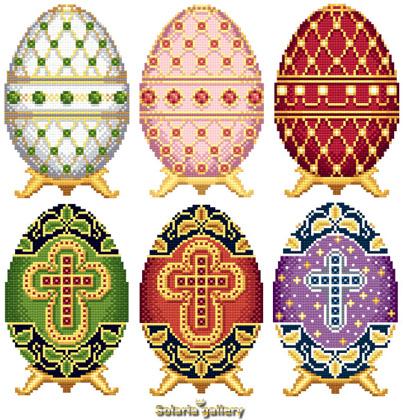 click here to view larger image of Easter Eggs in Faberge Style - Collection 1 (chart)