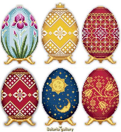 click here to view larger image of Easter Eggs in Faberge Style - Collection 3 (chart)