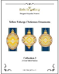 click here to view larger image of Yellow Faberge Christmas Ornaments Collection 3 (3 designs) (chart)