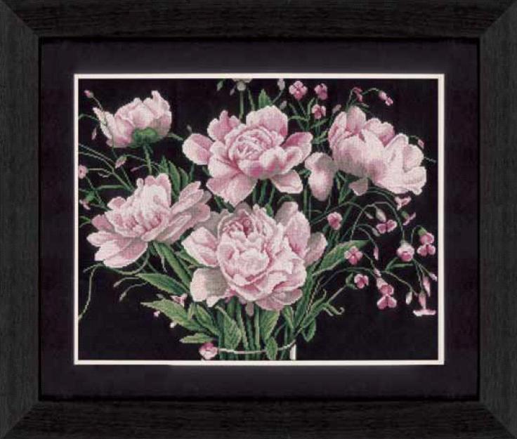 click here to view larger image of Helleborus Pink Roses  - 14ct aida (counted cross stitch kit)