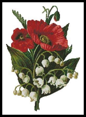 click here to view larger image of Poppies and Lily of the Valley (chart)