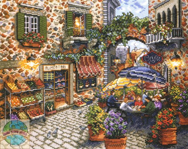 click here to view larger image of Sidewalk Cafe (counted cross stitch kit)