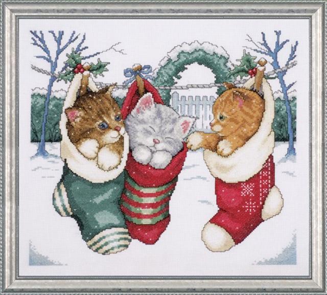 click here to view larger image of Cozy Kittens (counted cross stitch kit)