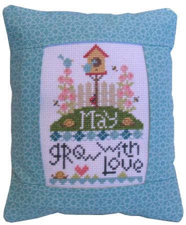 click here to view larger image of May Medium Pillow - Grow With Love (counted cross stitch kit)