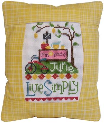 click here to view larger image of Live Simply - June Medium Pillow (counted cross stitch kit)