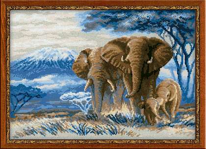 click here to view larger image of Elephants in the Savannah (counted cross stitch kit)