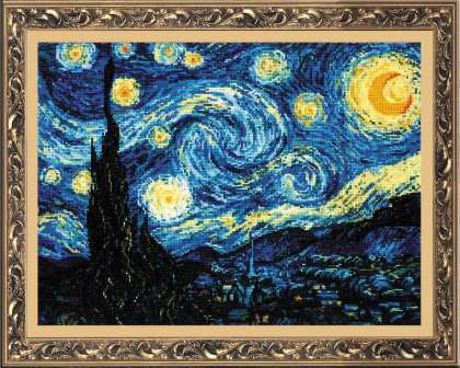 click here to view larger image of Van Gogh - Starry Night (counted cross stitch kit)
