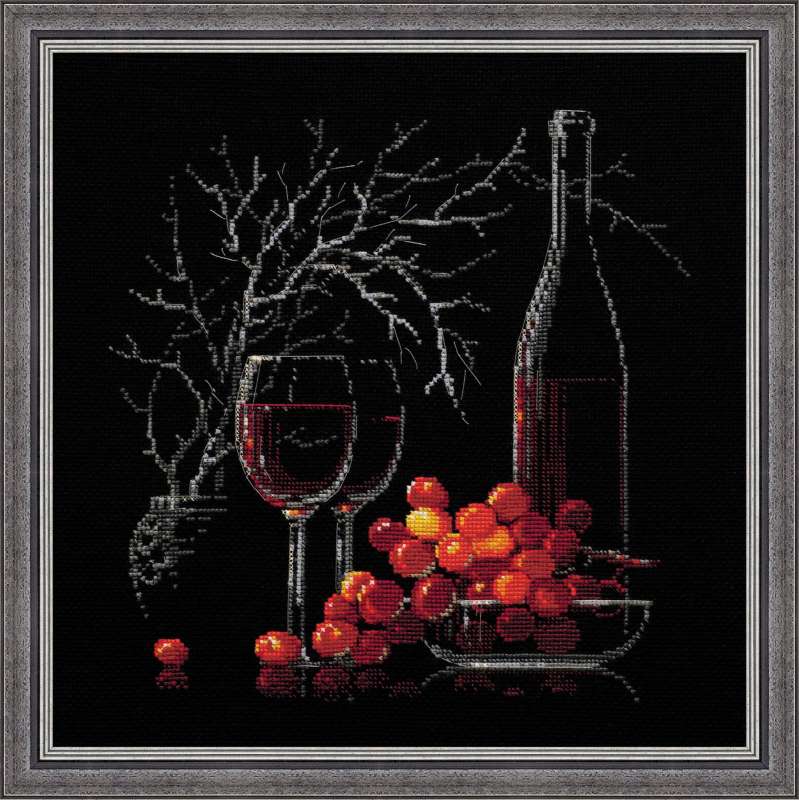 click here to view larger image of Still Life with Red Wine (counted cross stitch kit)