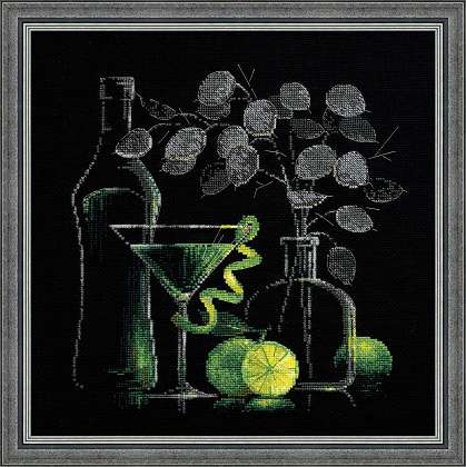 click here to view larger image of Still Life with Martini (counted cross stitch kit)