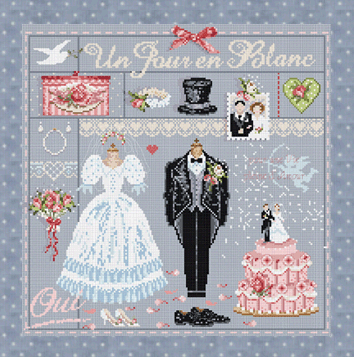 click here to view larger image of Un Jour En Blanc KIT - Linen (counted cross stitch kit)