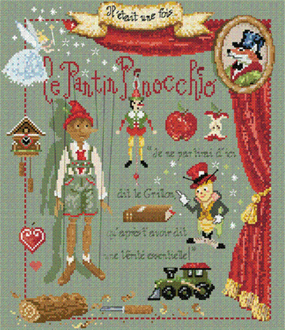 click here to view larger image of Le Pantin Pinocchio KIT - Linen (counted cross stitch kit)