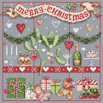click here to view larger image of 25 December KIT - Linen (counted cross stitch kit)