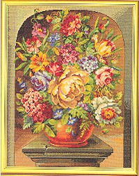 click here to view larger image of Bouquet On Pedestal (counted cross stitch kit)