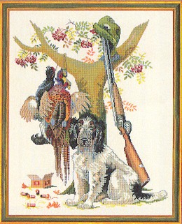 click here to view larger image of Dog with Pheasants (counted cross stitch kit)