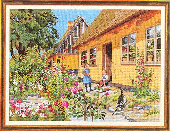 click here to view larger image of Hollyhocks (counted cross stitch kit)