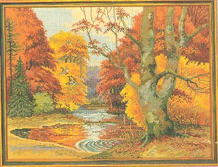 click here to view larger image of Fall Landscape (counted cross stitch kit)