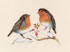 click here to view larger image of Winter Robins by Valeriie Pfeiffer - Harmony (counted cross stitch kit)