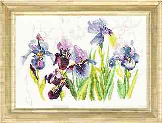 click here to view larger image of Blue Flowers - Iris (counted cross stitch kit)