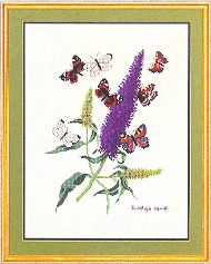 click here to view larger image of Butterflies & Stem  (counted cross stitch kit)