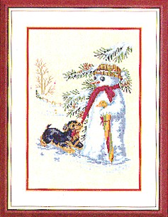 click here to view larger image of Dog & Snowman (counted cross stitch kit)