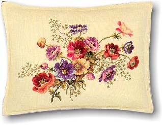 click here to view larger image of Floral Pillow (counted cross stitch kit)