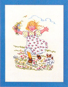 click here to view larger image of Girl With Dog (counted cross stitch kit)