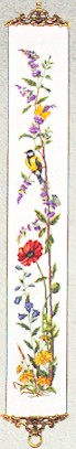 click here to view larger image of Oriole And Flowers Bellpull (counted cross stitch kit)