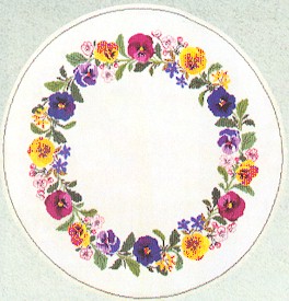 click here to view larger image of Pansy Tabletopper (counted cross stitch kit)