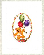 click here to view larger image of Teddy Bear With Balloons Card (counted cross stitch kit)