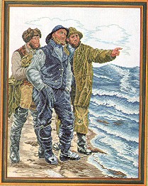 click here to view larger image of Three Fishermen (counted cross stitch kit)