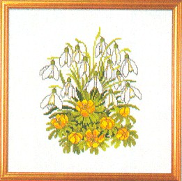 click here to view larger image of White & Gold Flowers (counted cross stitch kit)