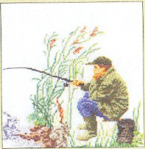 click here to view larger image of Fishing - Linen (counted cross stitch kit)