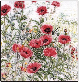 click here to view larger image of Red Poppies (counted cross stitch kit)