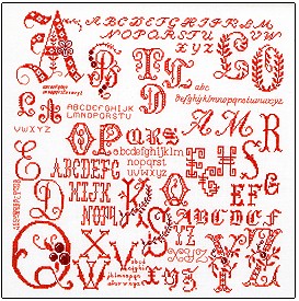 click here to view larger image of Sampler - Letters (counted cross stitch kit)