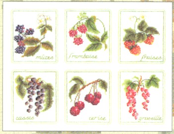 click here to view larger image of Six Berries (counted cross stitch kit)